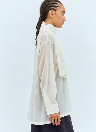 Issey Miyake Sheer Shirt With Shawl Off white ism0258003