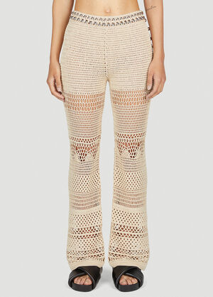 Max Mara Crochet Pants White max0256014