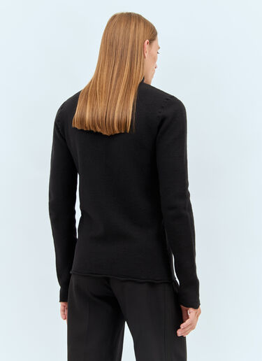 Bottega Veneta Distorted High Neck Wool Sweater Black bov0158001