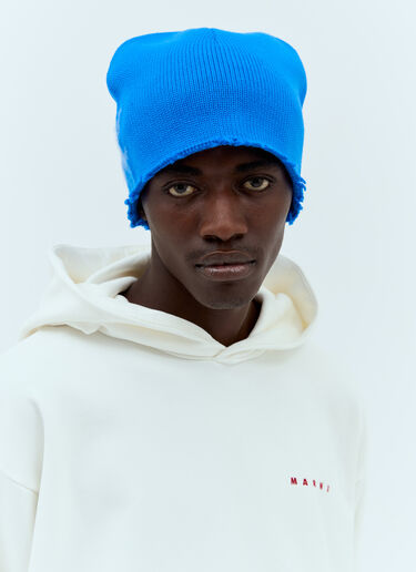 Marni Wool Beanie Hat Blue mni0157011