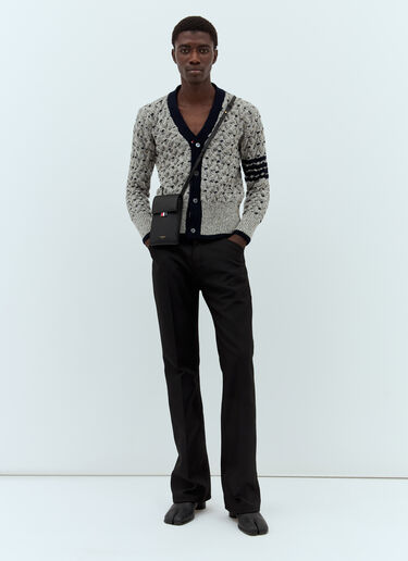 Thom Browne Four-Bar V Neck Cardigan Grey thb0157006