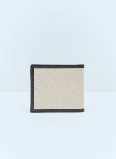 Thom Browne Cotton Canvas Leather Bi-Fold Wallet Black thb0156010