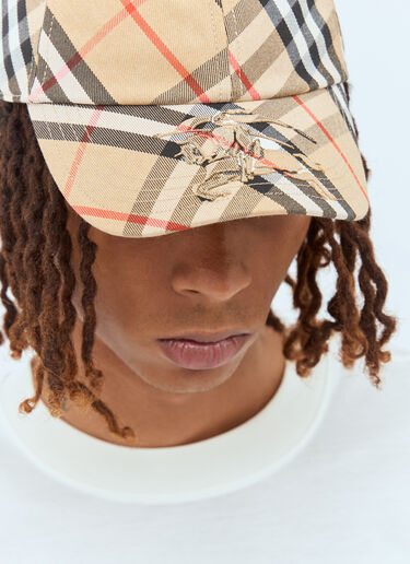 Burberry Check Baseball Cap Beige bur0157028