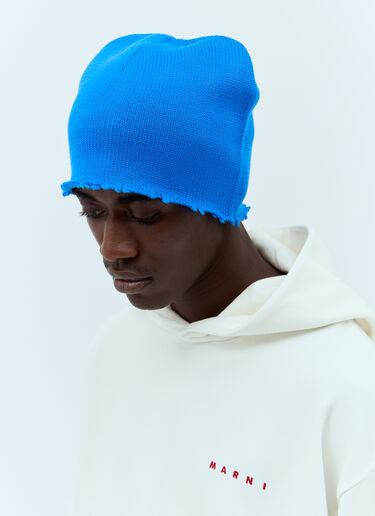 Marni Wool Beanie Hat Blue mni0157011