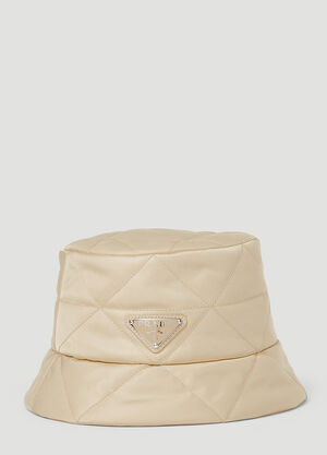 Jacquemus Quilted Logo Bucket Hat Brown jac0254090