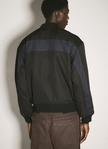 O.FILES Panelled Bomber Jacket Black ofl0158006