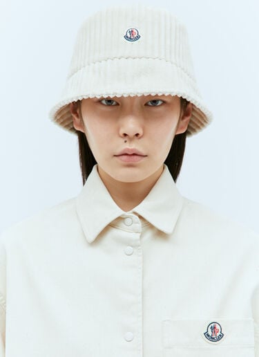 Moncler Corduroy Bucket Hat Cream mon0258036