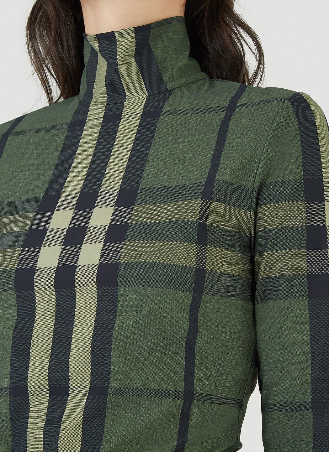 Burberry Emery Check Top in Green