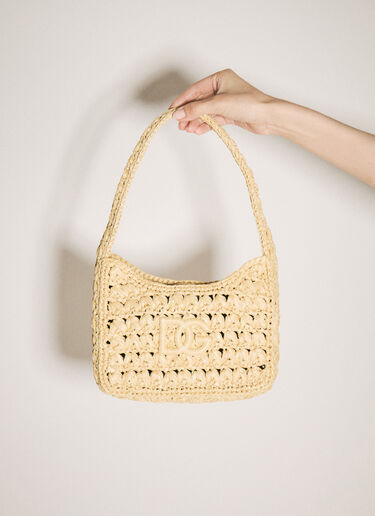 Dolce & Gabbana 3.5 Raffia Shoulder Bag Beige dol0257017