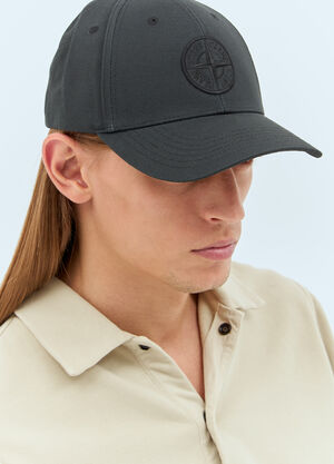 Stone Island Logo Patch Baseball Cap Black sto0158053