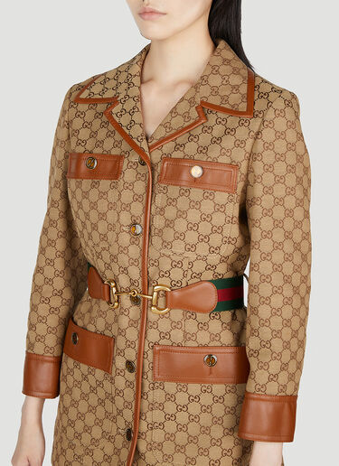 Gucci GG Monogram Belted Jacket in Brown