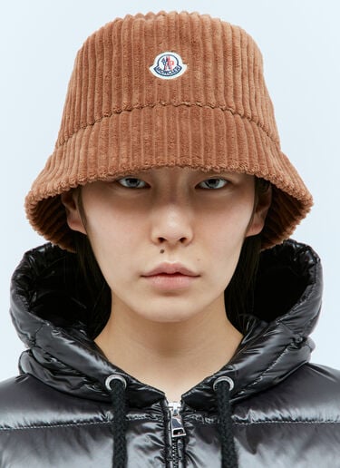 Moncler Corduroy Bucket Hat Camel mon0258037