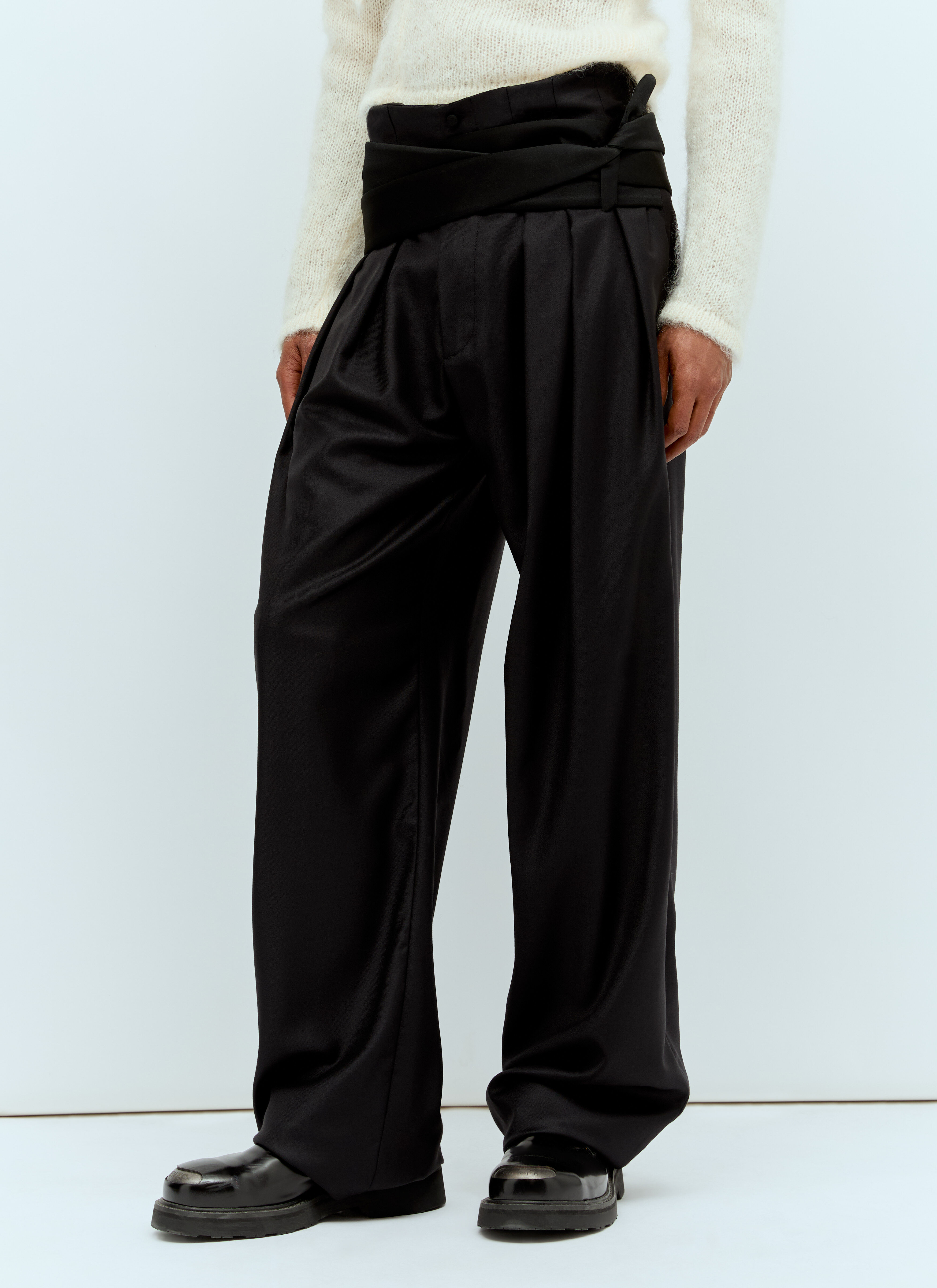 Acne Studios Pleated Pants With Silk Ties Black acn0157012
