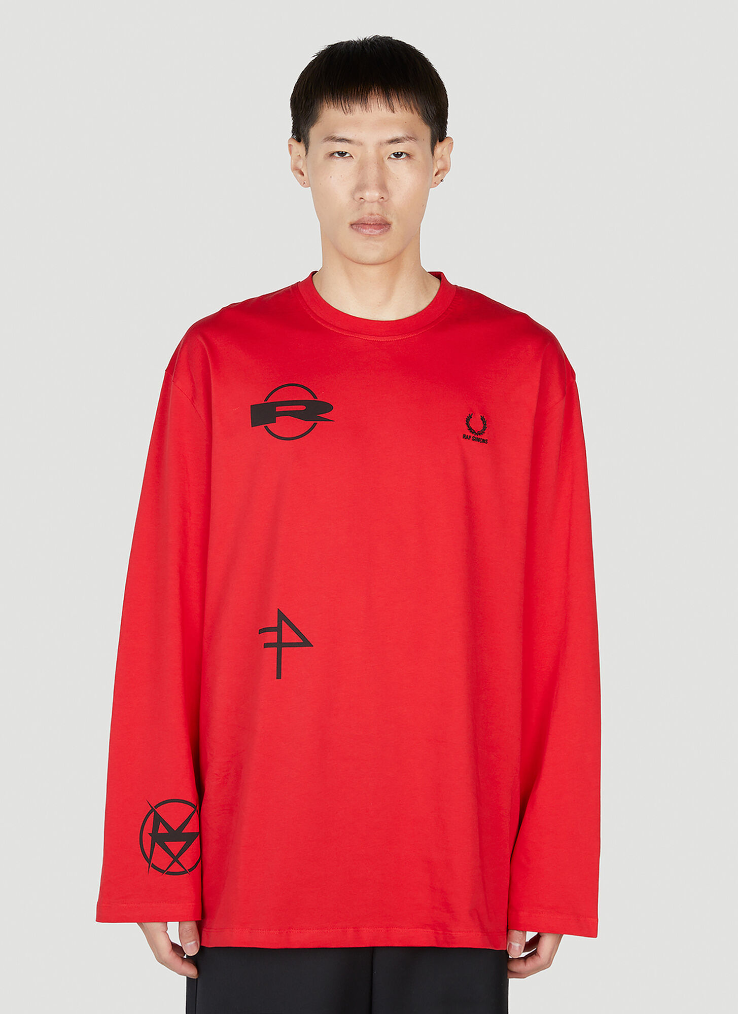 FRED PERRY PRINTED LONG SLEEVE T-SHIRT
