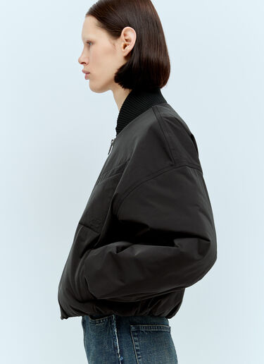 GANNI Twill Oversized Bomber Jacket Black gan0256052