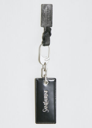 Vivienne Westwood Logo Plaque Leather Keyring Silver vvw0157014