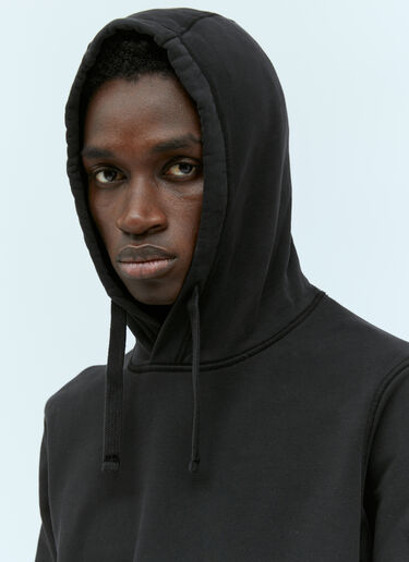 Stone Island Logo Patch Hooded Sweatshirt Black sto0156063