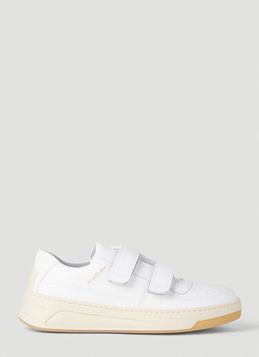 White Velcro-fastening leather low-top trainers, Acne Studios