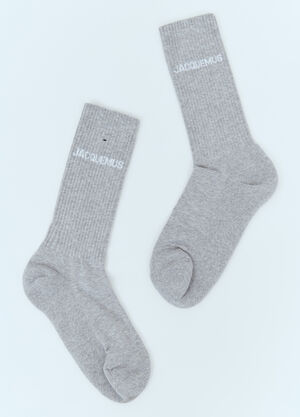 Jacquemus Les Chaussettes Logo Socks Grey jac0158032