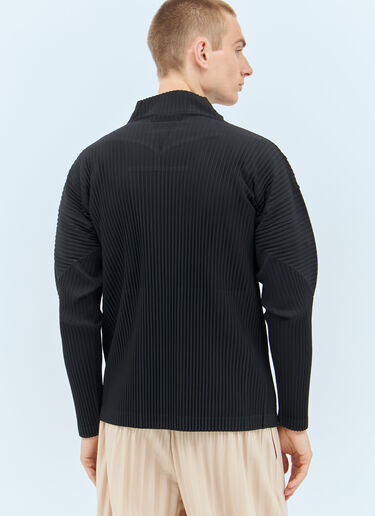 Homme Plissé Issey Miyake Pleated Zip-Up Cardigan Black hmp0157022