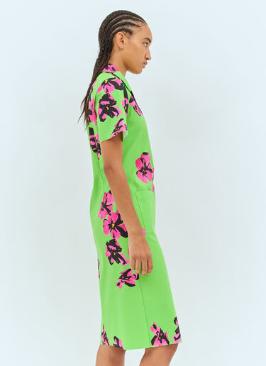 Miu Miu Flower Midi Dress Green miu0258035