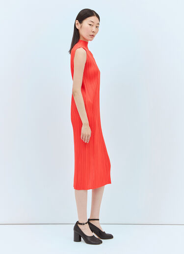 Pleats Please Issey Miyake April Midi Dress Orange plp0257001