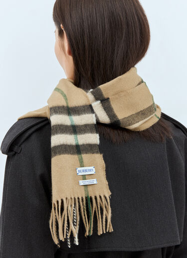 Burberry Giant Check Cashmere Scarf Beige bur0257034