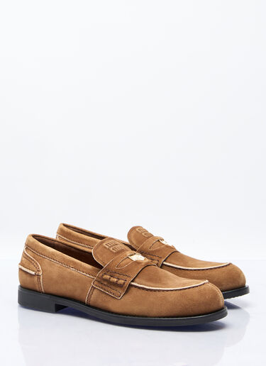 Miu Miu Faded Suede Loafers Brown miu0257016