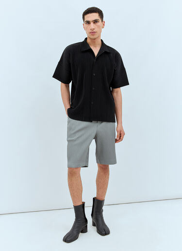 Homme Plissé Issey Miyake Short-Sleeve Pleated Shirt Black hmp0158002