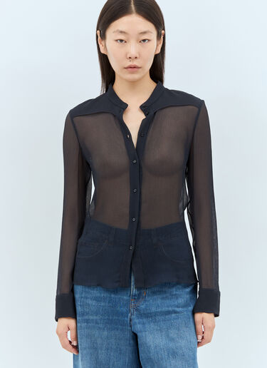 Chloé Silk Crêpon Blouse Navy chl0257003