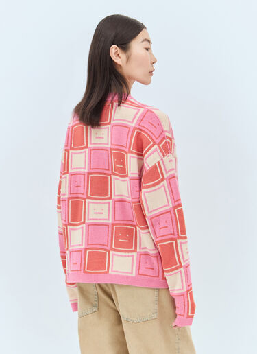 Acne Studios Face Jacquard Sweater Pink acn0257002