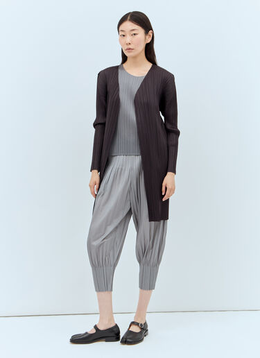 Pleats Please Issey Miyake April Long Cardigan Black plp0257006