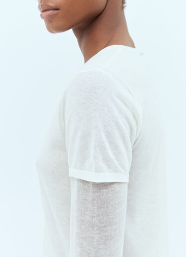 TOTEME Layered Knit T-Shirt White tot0257031