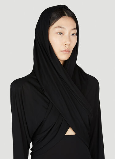 Saint Laurent Hooded Maxi Dress Black sla0252001