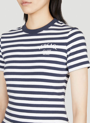 Versace Nautical Stripe T-Shirt Blue ver0255009