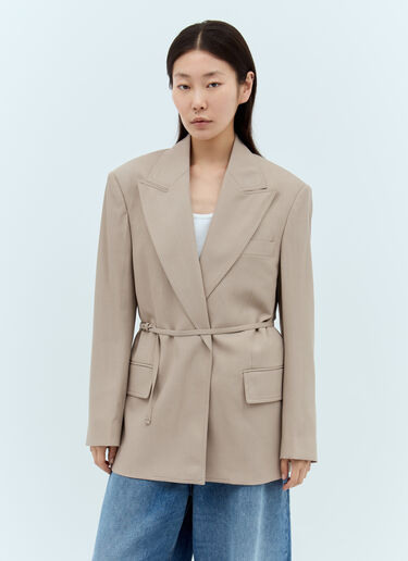 Acne Studios Peak Lapels Belted Blazer Beige acn0257017