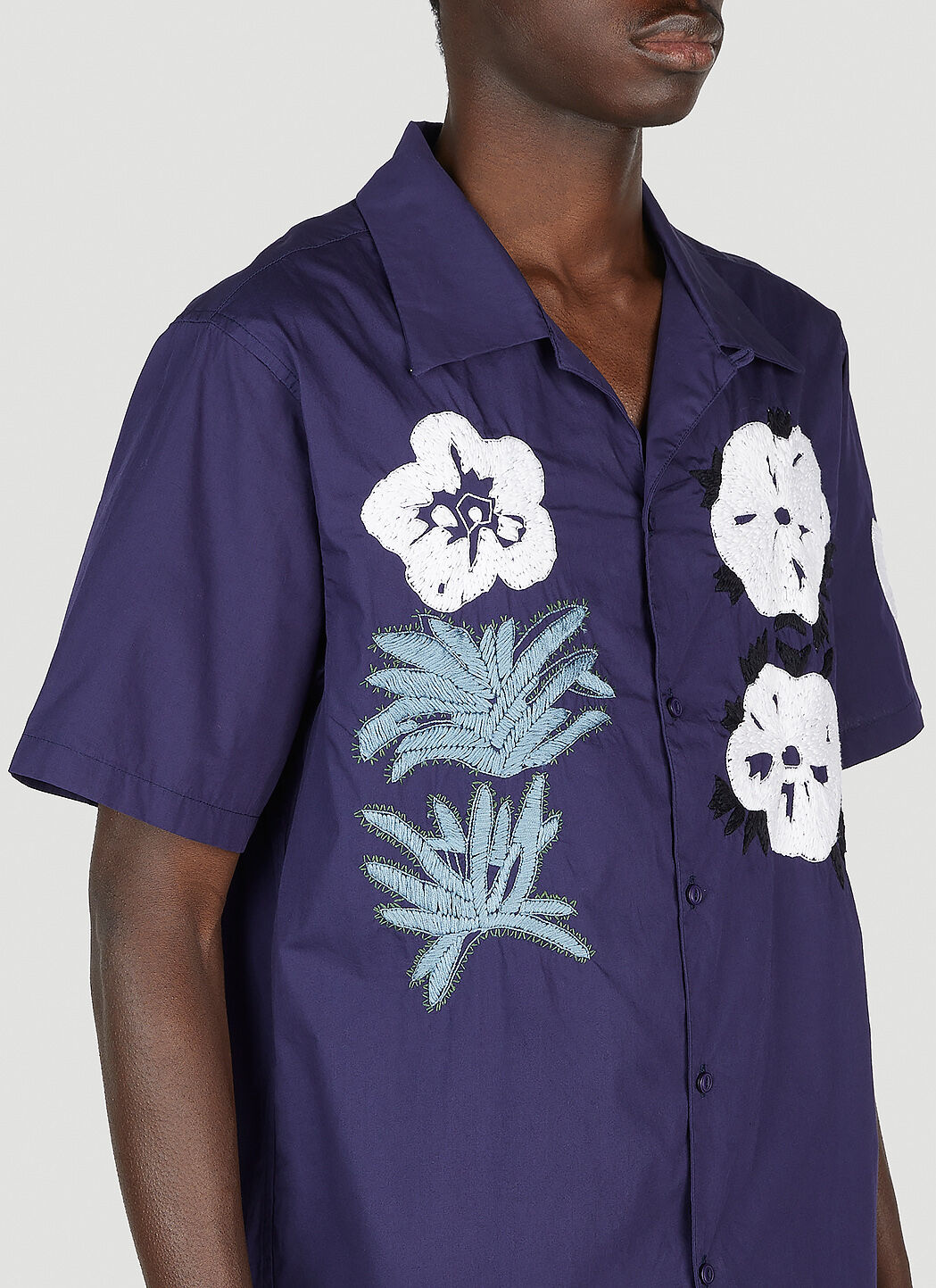 Flower & Cactus Embroidered Shirt