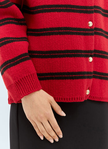 Miu Miu Stripe Cardigan Red miu0358001