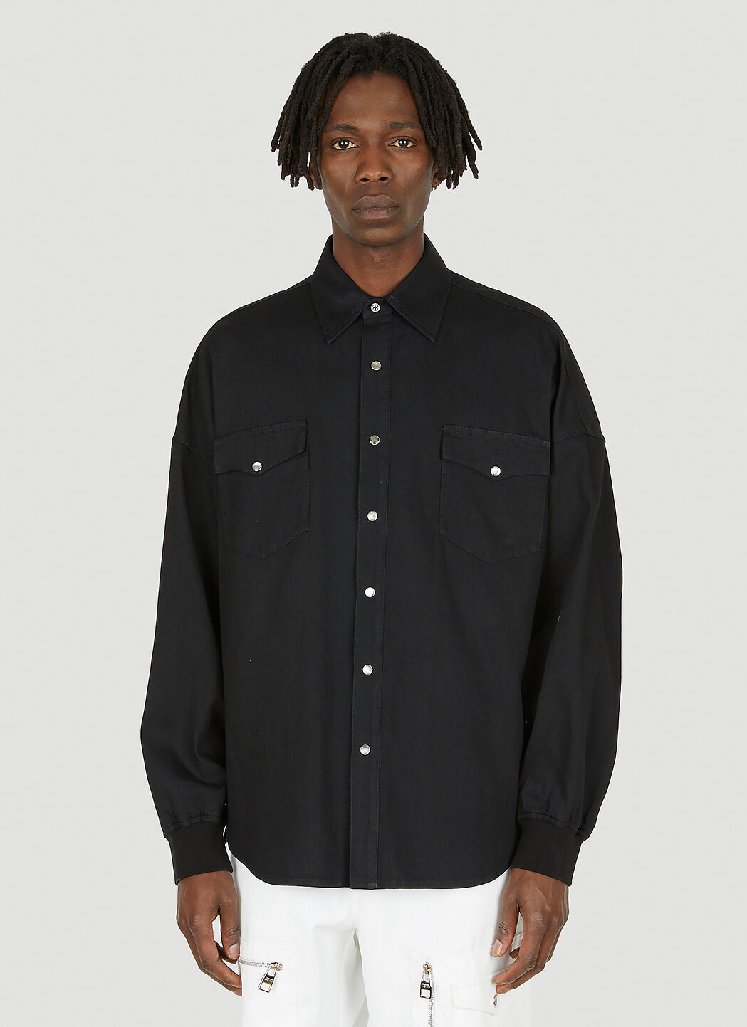 Alexander McQueen painterly-print long-sleeved shirt - Black