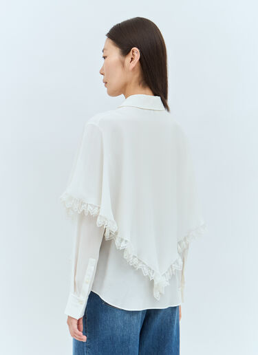 Chloé Knotted Heritage Cape Blouse White chl0257007