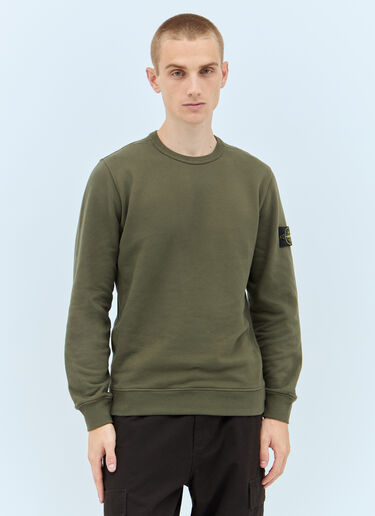 Stone Island リブサイドスウェットシャツ グリーン sto0158048