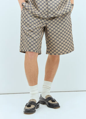 Gucci GG Linen-Blend Shorts Black guc0157036
