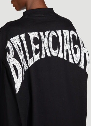 Balenciaga 파리 트로피컬 긴팔 티셔츠 블랙 bal0255020
