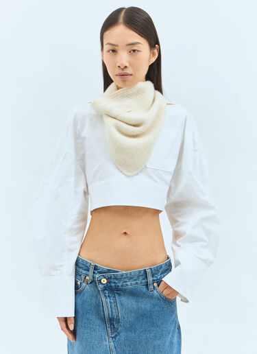 Jacquemus Le Chale Gros Grain Scarf White jac0258034