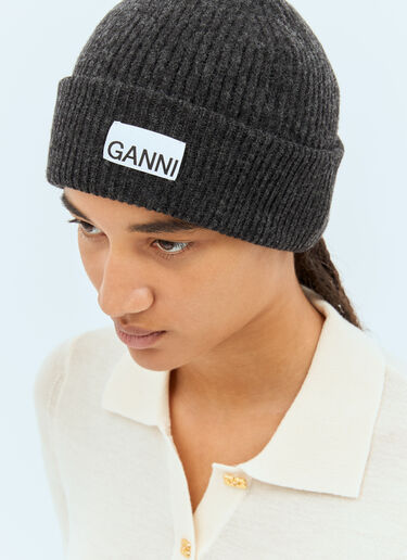 Ganni Rib Beanie Hat Black gan0258059