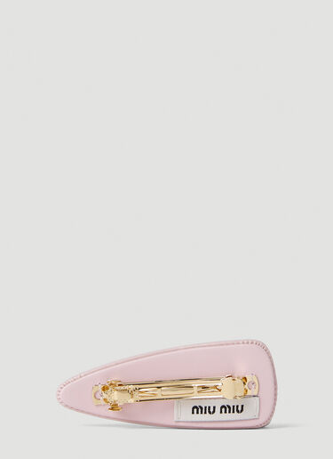 Miu Miu Logo Plaque Hairclip Ivory miu0252058