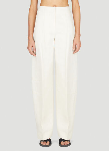 Project Cece  High Waist Linen Pants - White