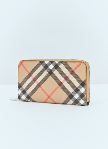 Burberry Check Long Wallet Beige bur0157049