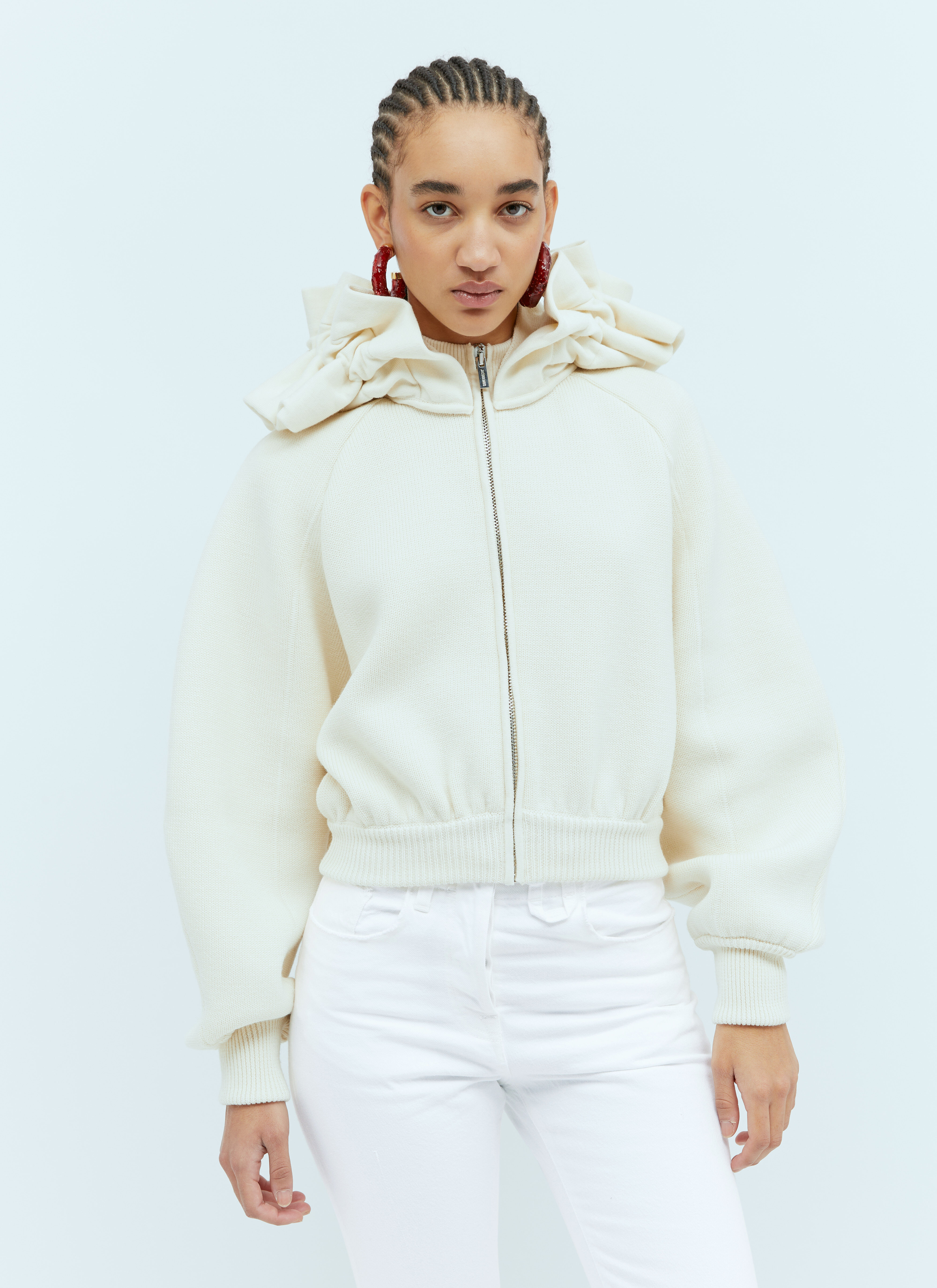 Jil Sander+ La Maille Crinoline Hooded Sweatshirt Cream jsp0251010