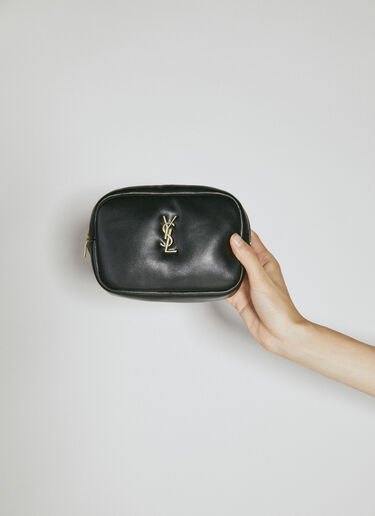 Cassandre Small leather pouch in black - Saint Laurent
